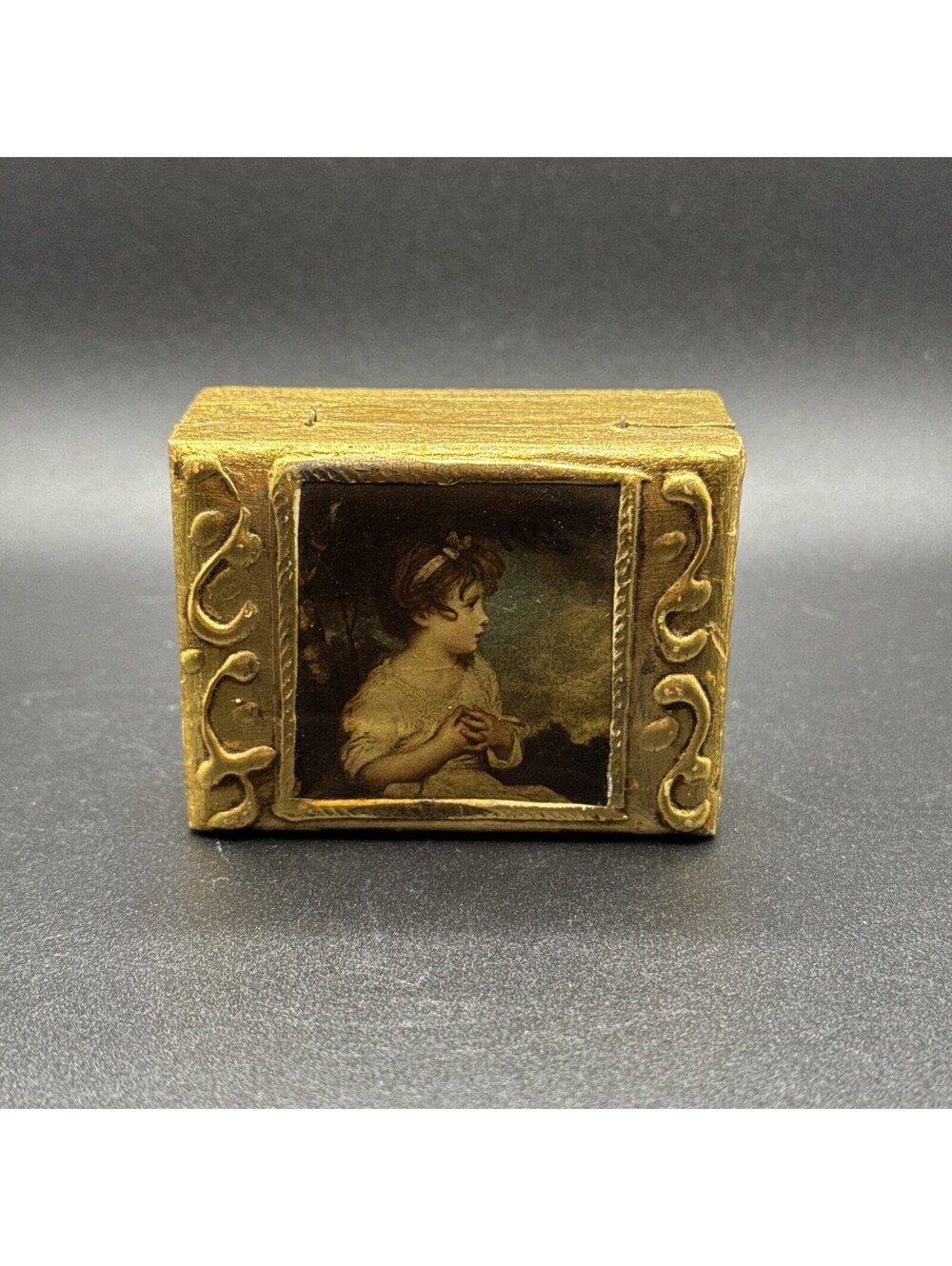 Small Vintage Wooden Box Made in Italy 3x2.5x1.5
